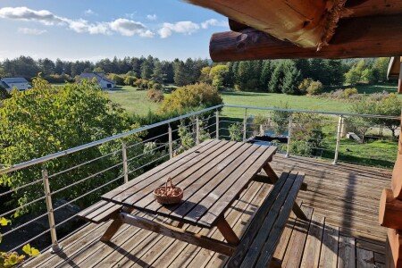 Chalet en rondin 4 chambres, avec jacuzzi
