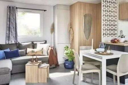 Mobil home cozy, 3 chambres, avec piscine