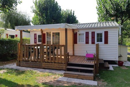 Mobil home 2 chambres, avec jardin