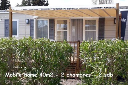Mobil home 2 chambres, avec piscine