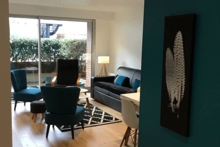 Appartement design, 2 chambres, avec jardin