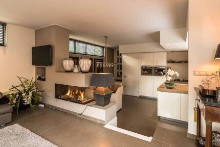 Bateau design, 2 chambres, avec cheminée