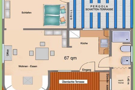 Casa 1 habitación, con aire acondicionado